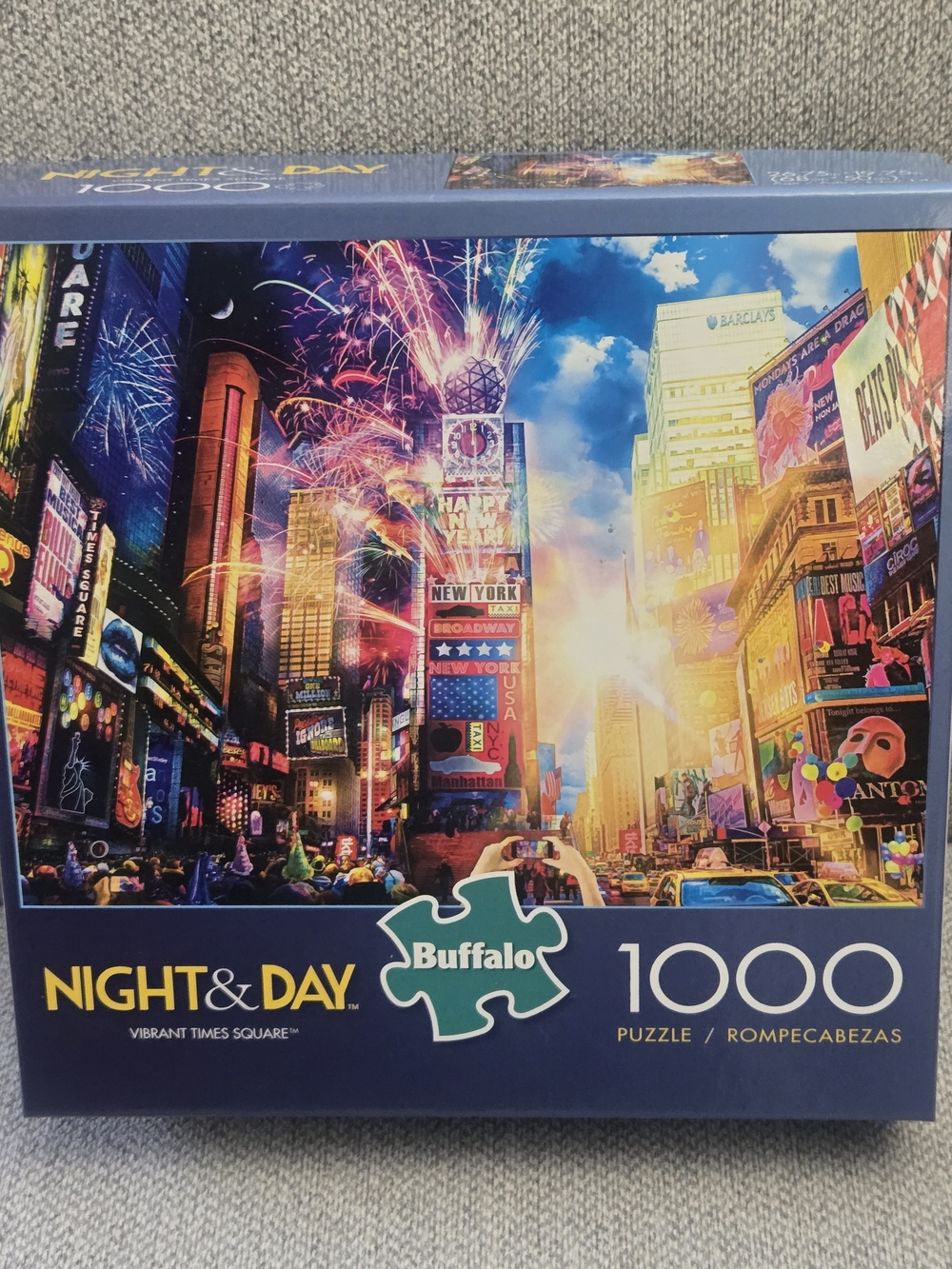 Night & Day-" Vibrant Times Square Puzzle - Multi